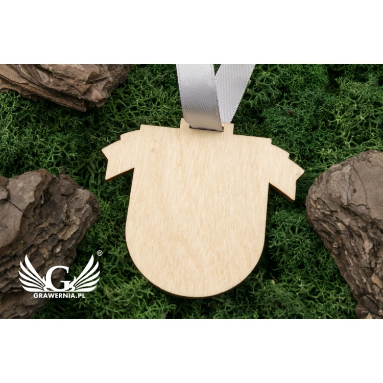 Lasergravierter Holzmedaille - Abmessungen: 70x62mm - Stärke: 3mm - MGR038