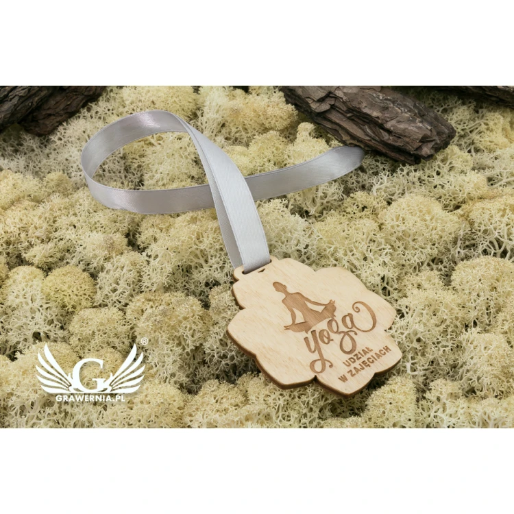 Lasergravierter Holzmedaille - Abmessungen: 62x62mm - Stärke: 3mm - MGR039