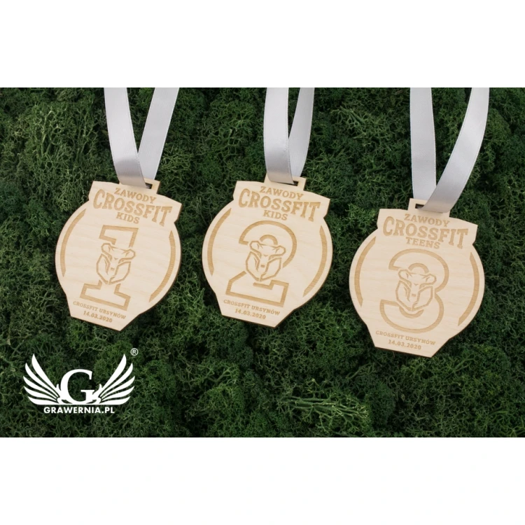 Lasergravierter Holzmedaille - Abmessungen: 60x58mm - Stärke: 3mm - MGR040