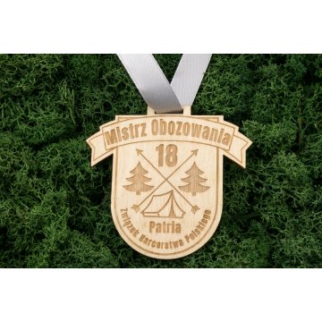 Lasergravierter Holzmedaille - Abmessungen: 70x62mm - Stärke: 3mm - MGR038