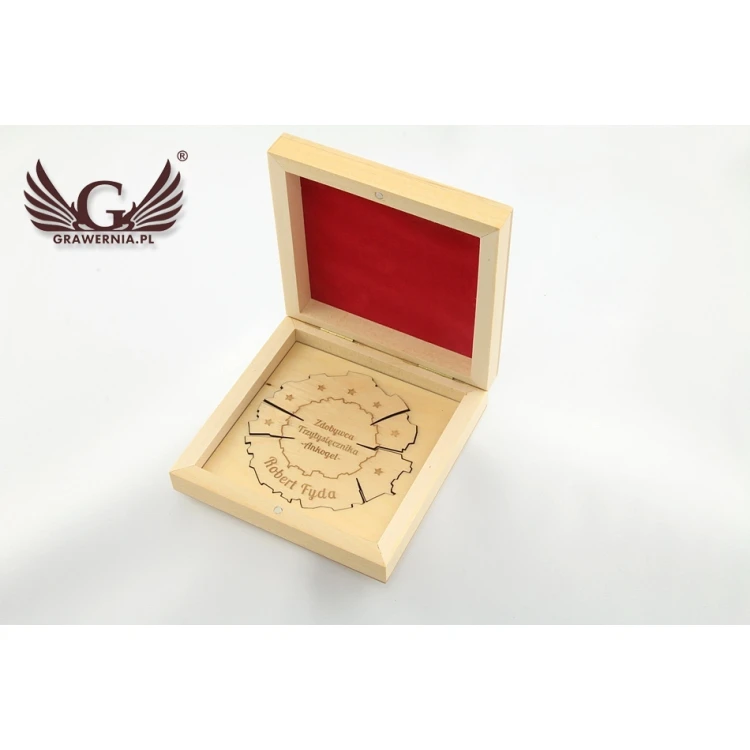 Holzmedaille für jeden Anlass in einer Holzkassette - helle Farbe - MGR012
