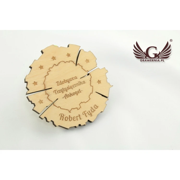 Holzmedaille für jeden Anlass in einer Holzkassette - helle Farbe - MGR012