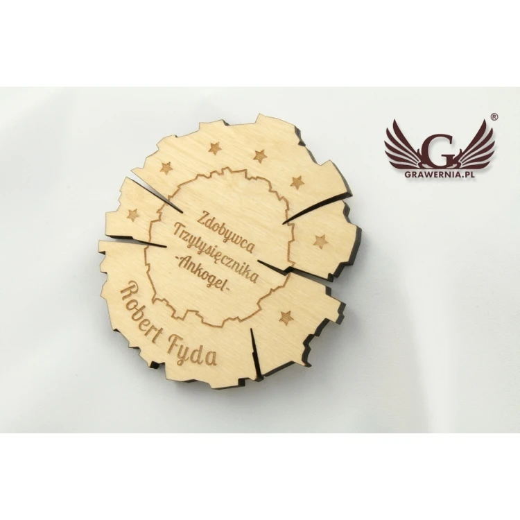 Holzmedaille für jeden Anlass in einer Holzkassette - helle Farbe - MGR012
