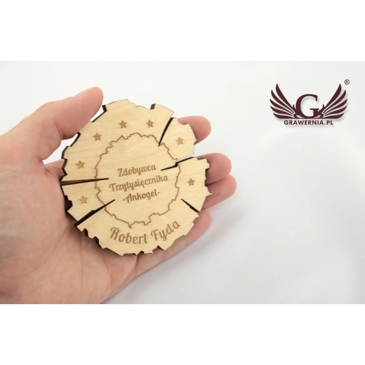 Holzmedaille für jeden Anlass in einer Holzkassette - helle Farbe - MGR012