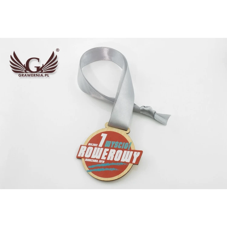 UV-Druck Holzmedaille - Bike Race - Durchmesser: 70mm - MGR055