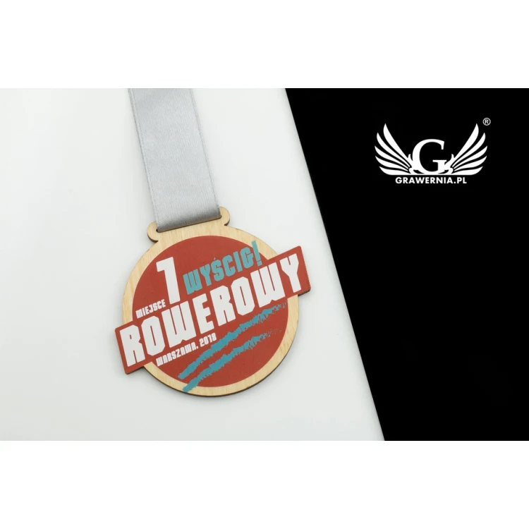 UV-Druck Holzmedaille - Bike Race - Durchmesser: 70mm - MGR055