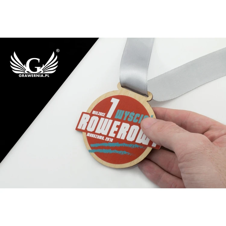 UV-Druck Holzmedaille - Bike Race - Durchmesser: 70mm - MGR055