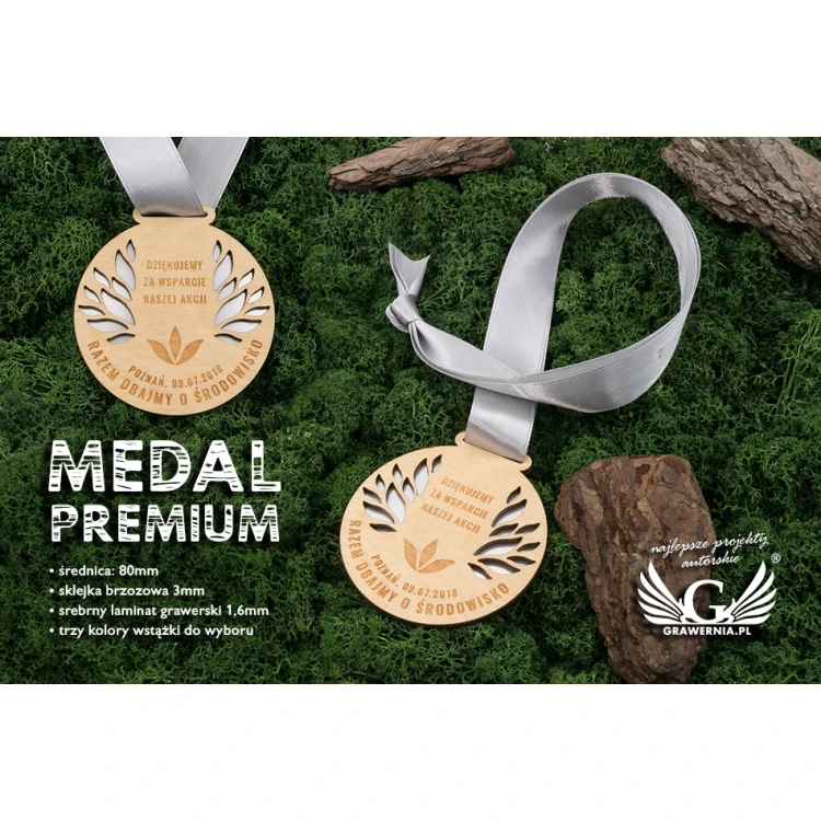 Premium Medaille - Natur - Durchmesser: 80mm - MGR075