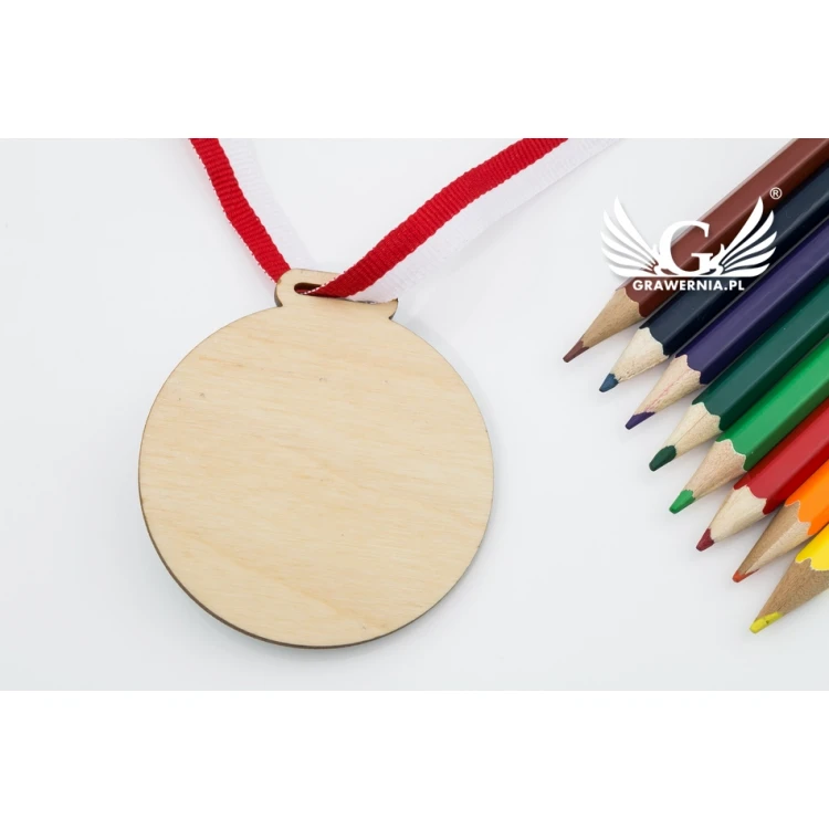 UV-bedruckte Holzmedaille - Fröhlicher Kindergärtner - Durchmesser: 60mm - MGR058