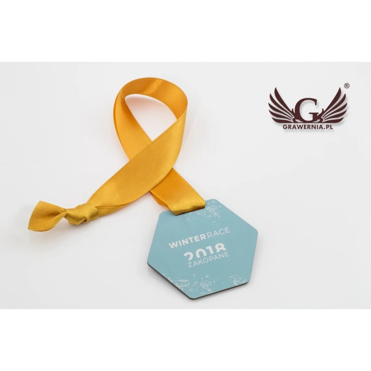 UV-bedruckte Holzmedaille - Winter Sport - Abmessungen: 79x66mm - MGR061