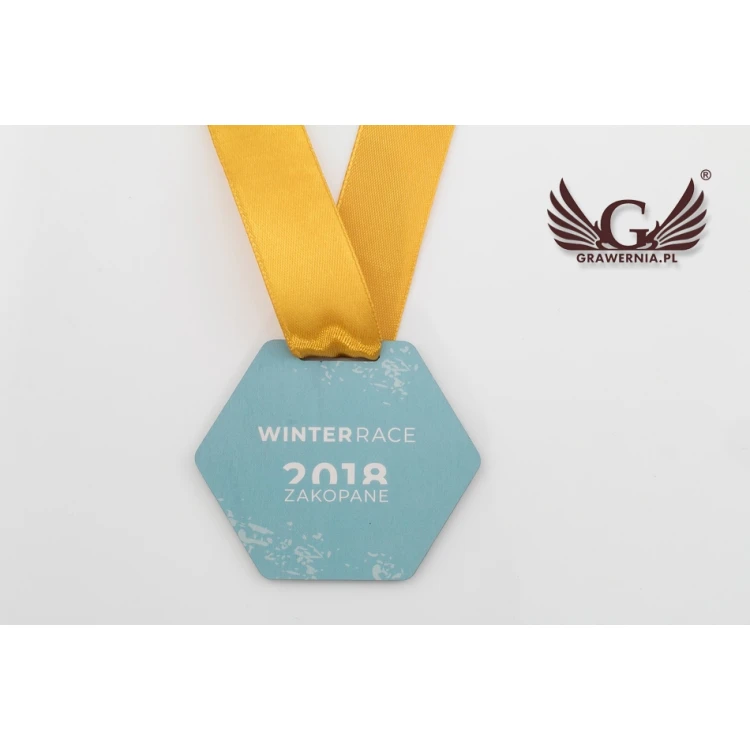 UV-bedruckte Holzmedaille - Winter Sport - Abmessungen: 79x66mm - MGR061