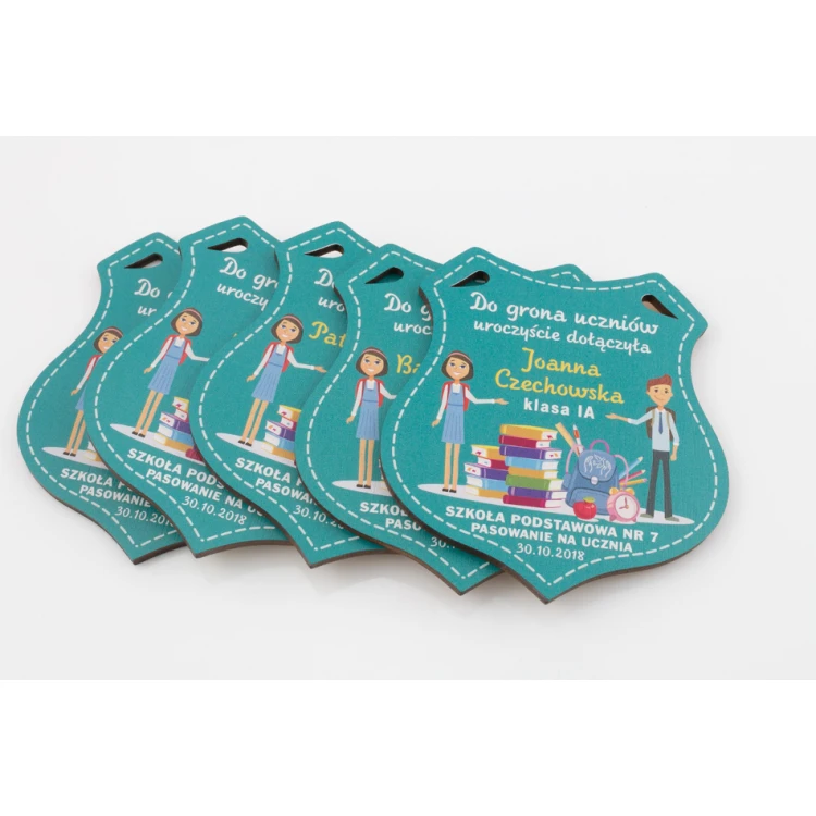 Holzmedaille Schild - Einschulung - Größe 80x90mm - UV-Druck - MGR026