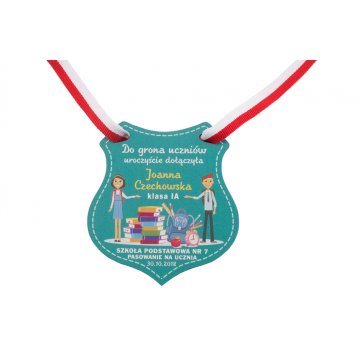 Holzmedaille Schild - Einschulung - Größe 80x90mm - UV-Druck - MGR026