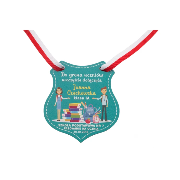 Holzmedaille Schild - Einschulung - Größe 80x90mm - UV-Druck - MGR026