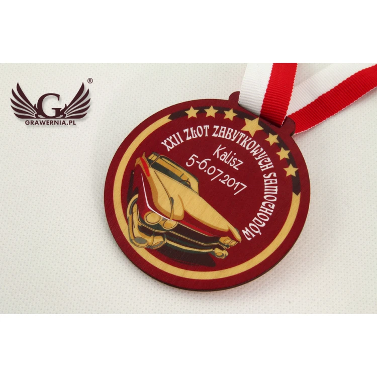 Holzmedaille mit beliebiger Grafik - Durchmesser 40 bis 80mm - UV-Druck - MGR014