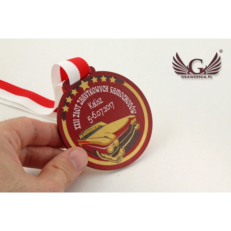 Holzmedaille mit beliebiger Grafik - Durchmesser 40 bis 80mm - UV-Druck - MGR014
