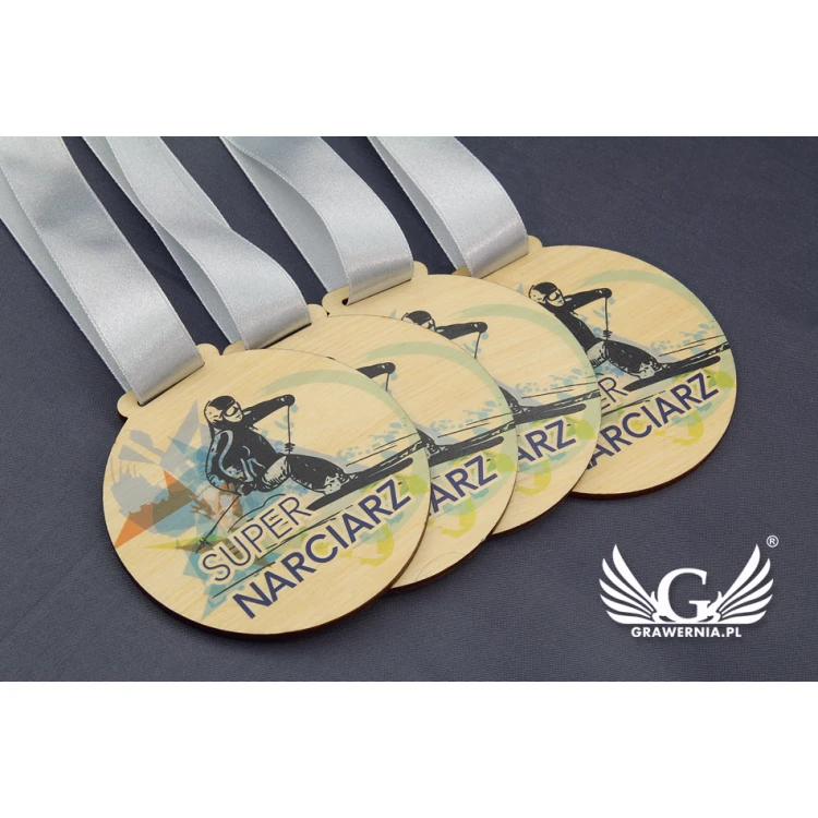 Holzmedaille mit beliebiger Grafik - Durchmesser 40 bis 80mm - UV-Druck - MGR014