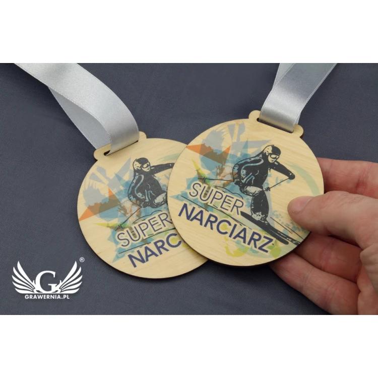 Holzmedaille mit beliebiger Grafik - Durchmesser 40 bis 80mm - UV-Druck - MGR014