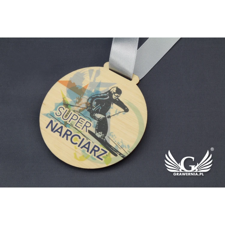 Holzmedaille mit beliebiger Grafik - Durchmesser 40 bis 80mm - UV-Druck - MGR014