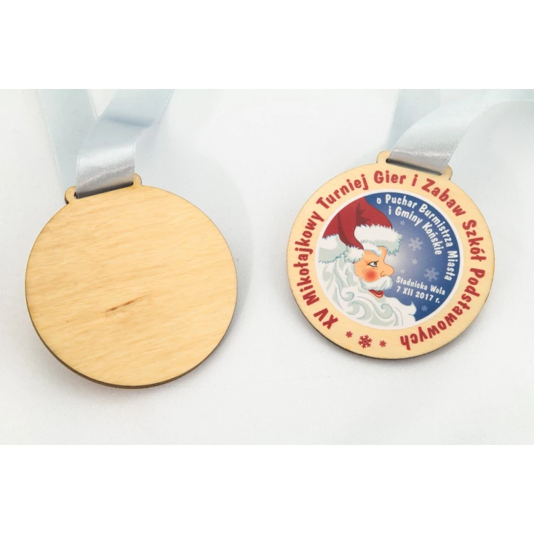 Holzmedaille mit beliebiger Grafik - Durchmesser 40 bis 80mm - UV-Druck - MGR014