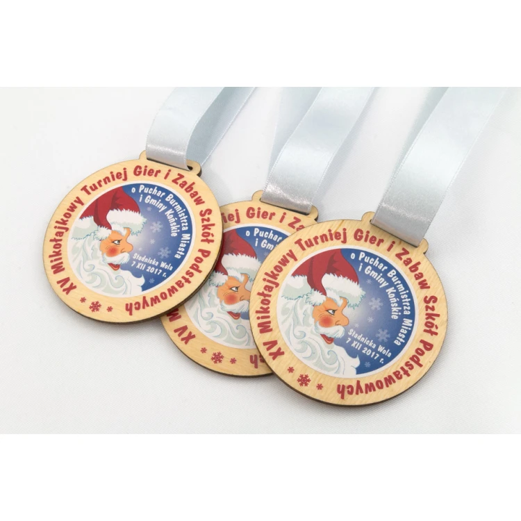 Holzmedaille mit beliebiger Grafik - Durchmesser 40 bis 80mm - UV-Druck - MGR014