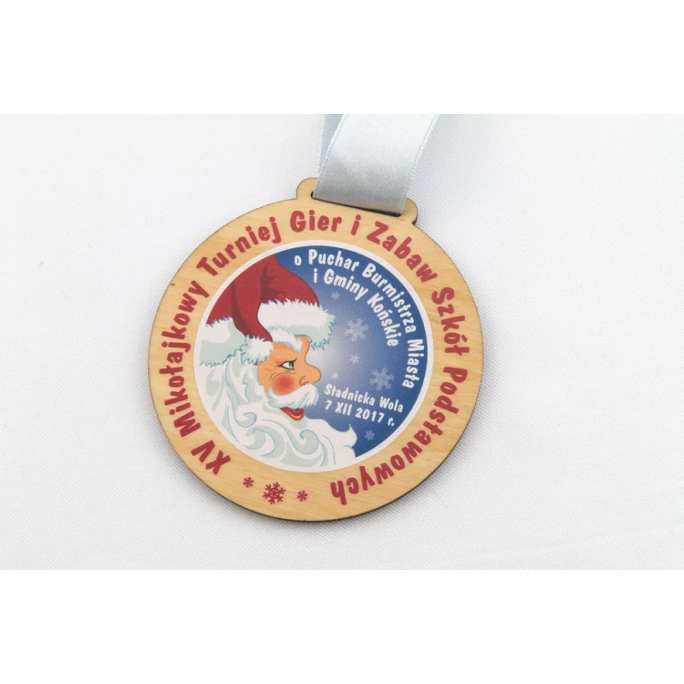 Holzmedaille mit beliebiger Grafik - Durchmesser 40 bis 80mm - UV-Druck - MGR014