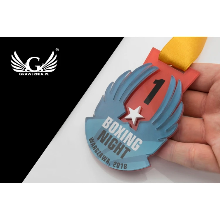 Premium Medaille - Boxen - Abmessungen: 67x96mm - MGR072