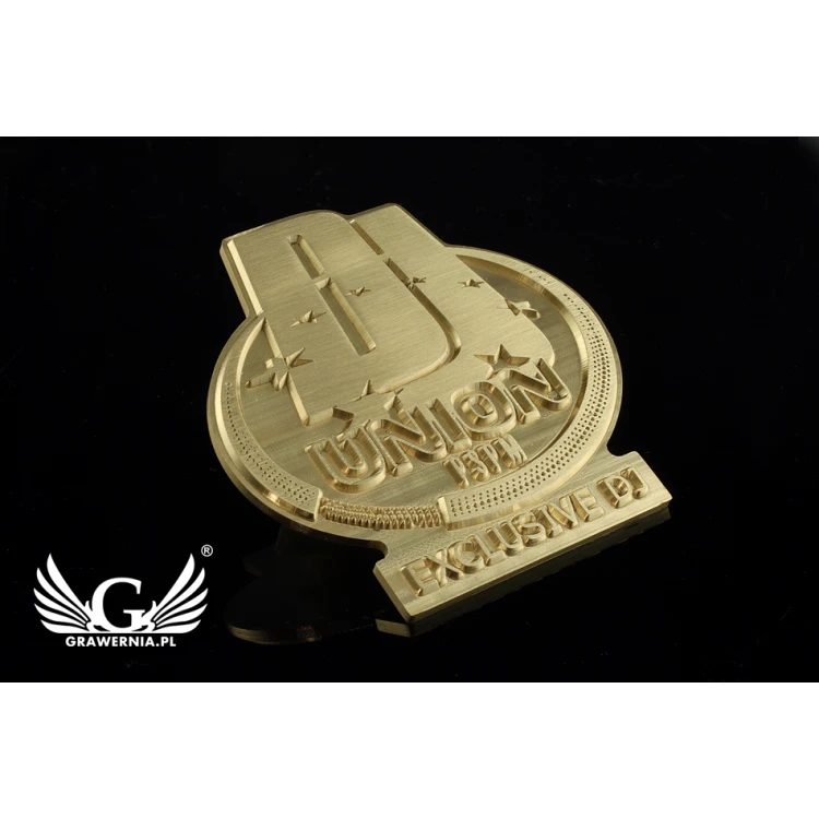 Messingmedaille in Holzkassette mit Gravur - Durchmesser 70mm