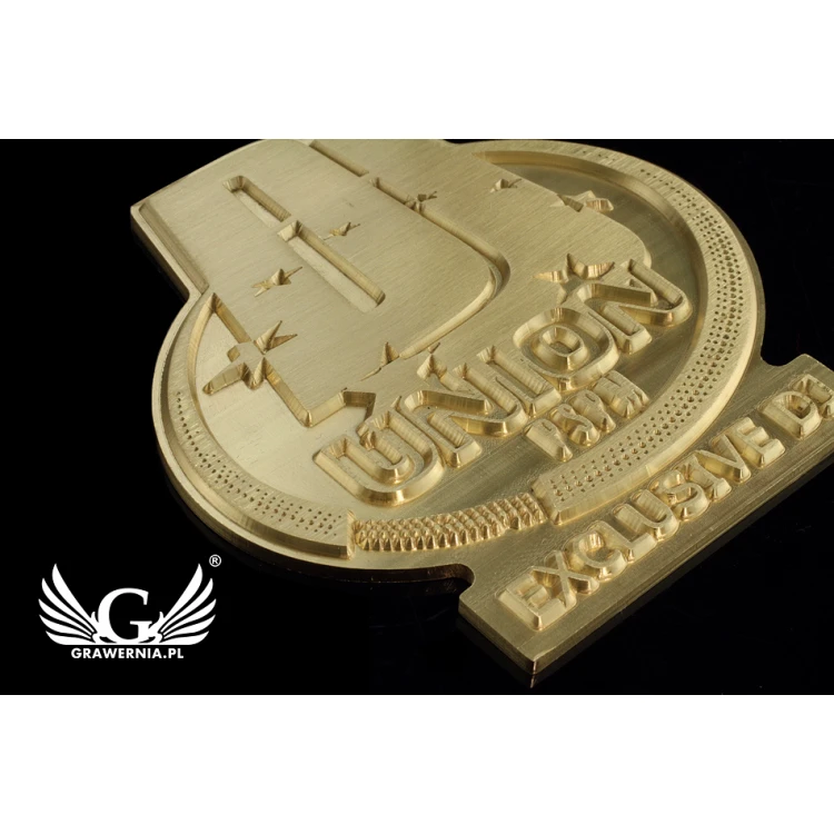Messingmedaille in Holzkassette mit Gravur - Durchmesser 70mm