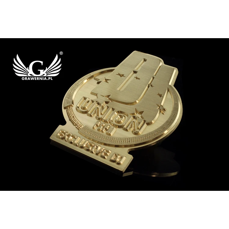 Messingmedaille in Holzkassette mit Gravur - Durchmesser 70mm