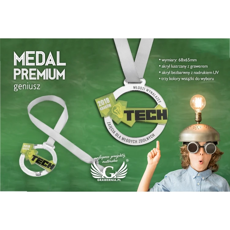 Premium Medaille - Genie - Abmessungen: 68x65mm - MGR077