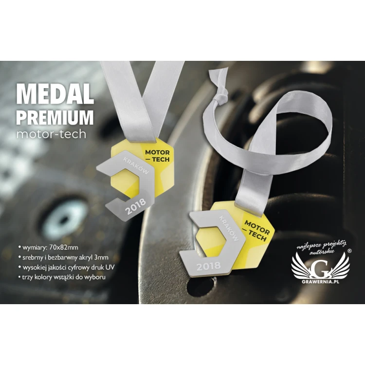 Premium Medaille - Motor-Tech - Abmessungen: 70x82mm - MGR076