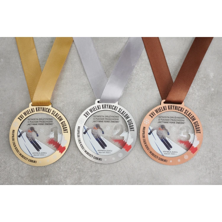 Premium Medaille - Ski 1 - Abmessungen: 90x90mm - MGR103