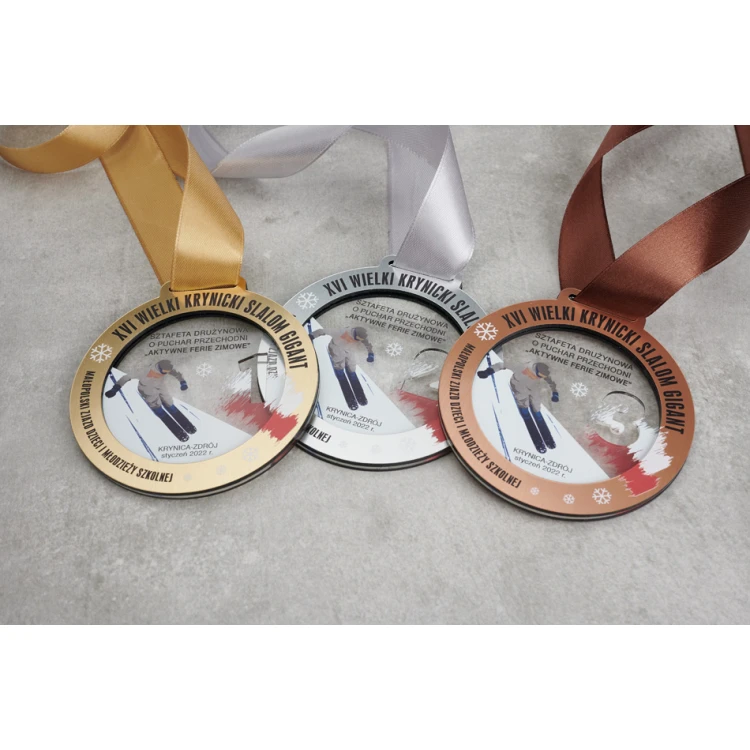 Premium Medaille - Ski 1 - Abmessungen: 90x90mm - MGR103