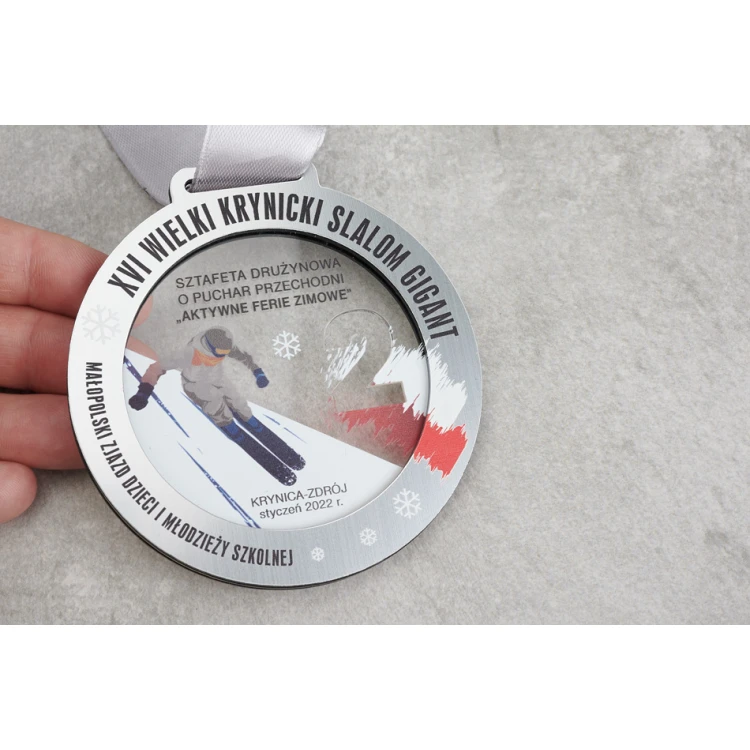 Premium Medaille - Ski 1 - Abmessungen: 90x90mm - MGR103