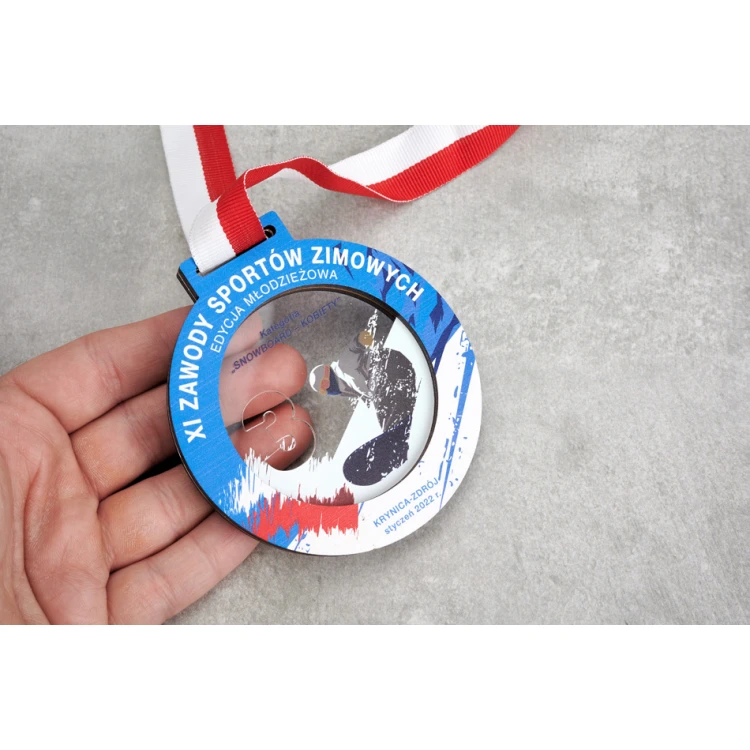 Premium Medaille - Ski 2 - Abmessungen: 90x90mm - MGR087