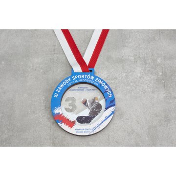 Premium Medaille - Ski 2 - Abmessungen: 90x90mm - MGR087