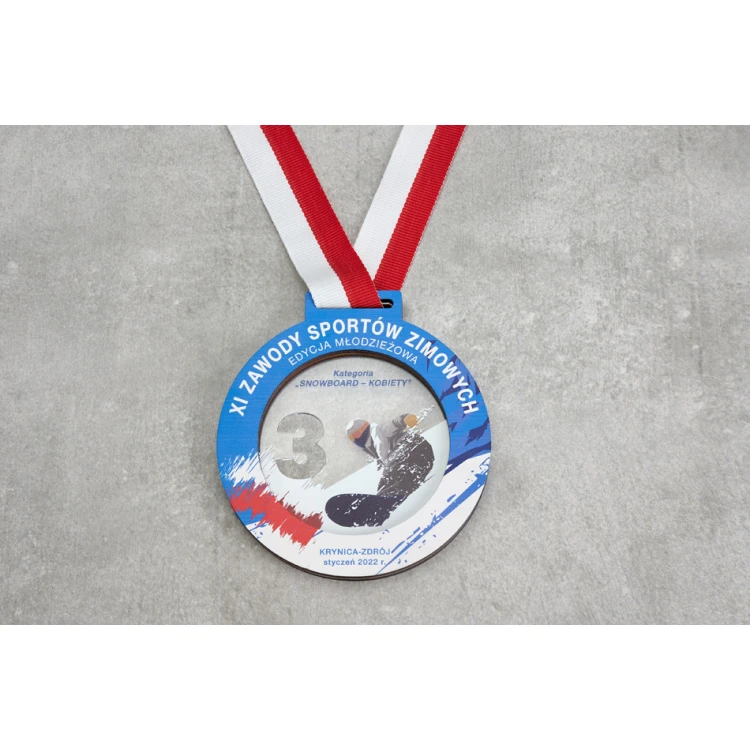 Premium Medaille - Ski 2 - Abmessungen: 90x90mm - MGR087
