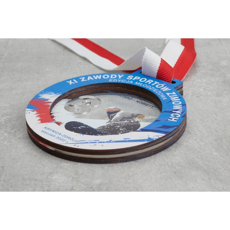 Premium Medaille - Ski 2 - Abmessungen: 90x90mm - MGR087