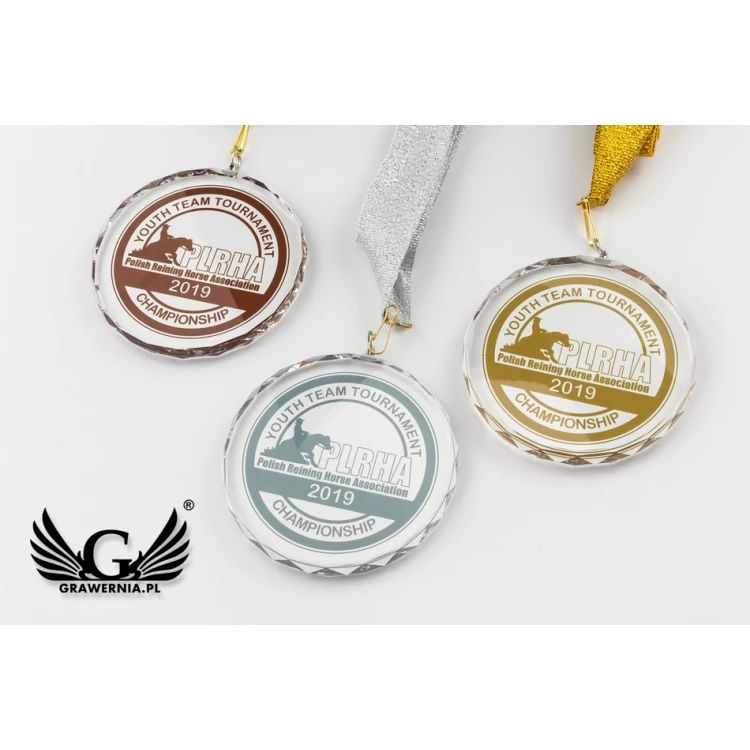 Elite Glasmedaille mit farbigem UV-Druck und Etui - MGR084