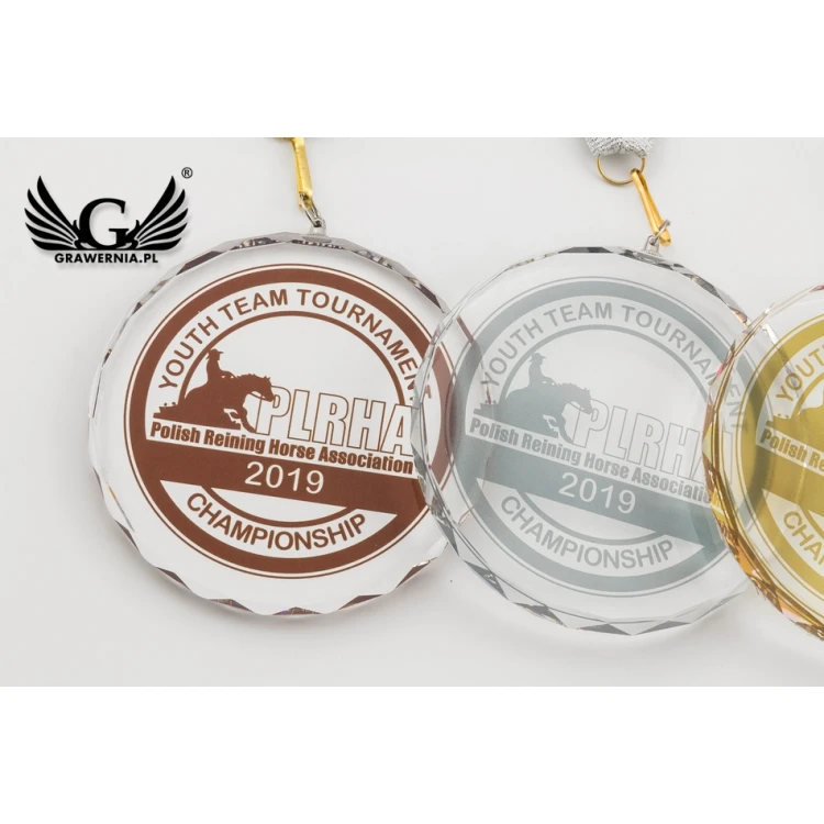 Elite Glasmedaille mit farbigem UV-Druck und Etui - MGR084