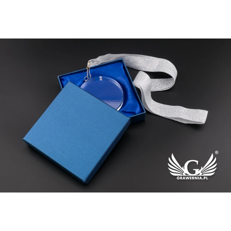 Glasmedaille Mild mit individueller Gravur und Etui - Durchmesser 70mm - MGR082