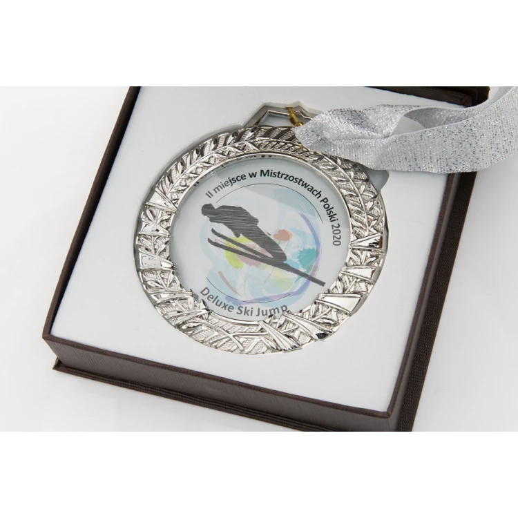 Valenti Glasmedaille mit beliebigem UV-Druck in Etui - Durchmesser 90mm - MGR084