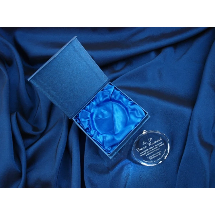 Elite Glasmedaille mit Gravur + Etui