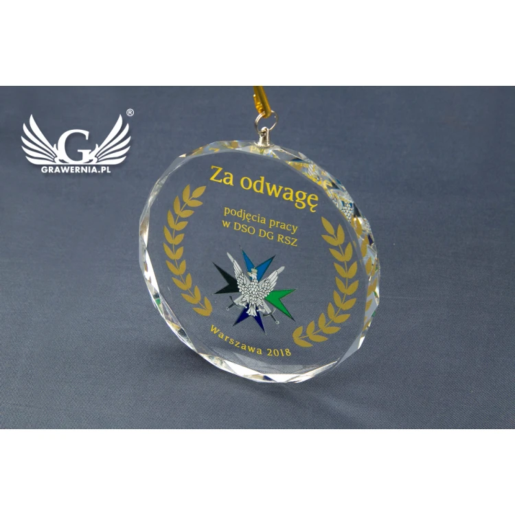 Elite Glasmedaille mit farbigem UV-Druck und Etui - MGR024