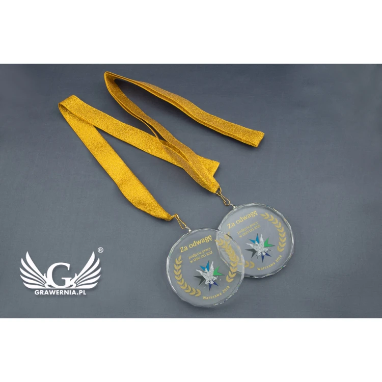 Elite Glasmedaille mit farbigem UV-Druck und Etui - MGR024