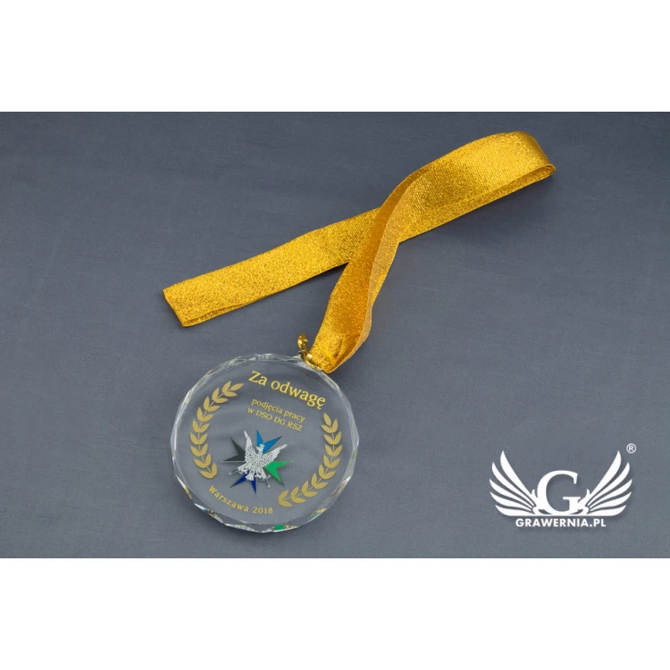 Elite Glasmedaille mit farbigem UV-Druck und Etui - MGR024