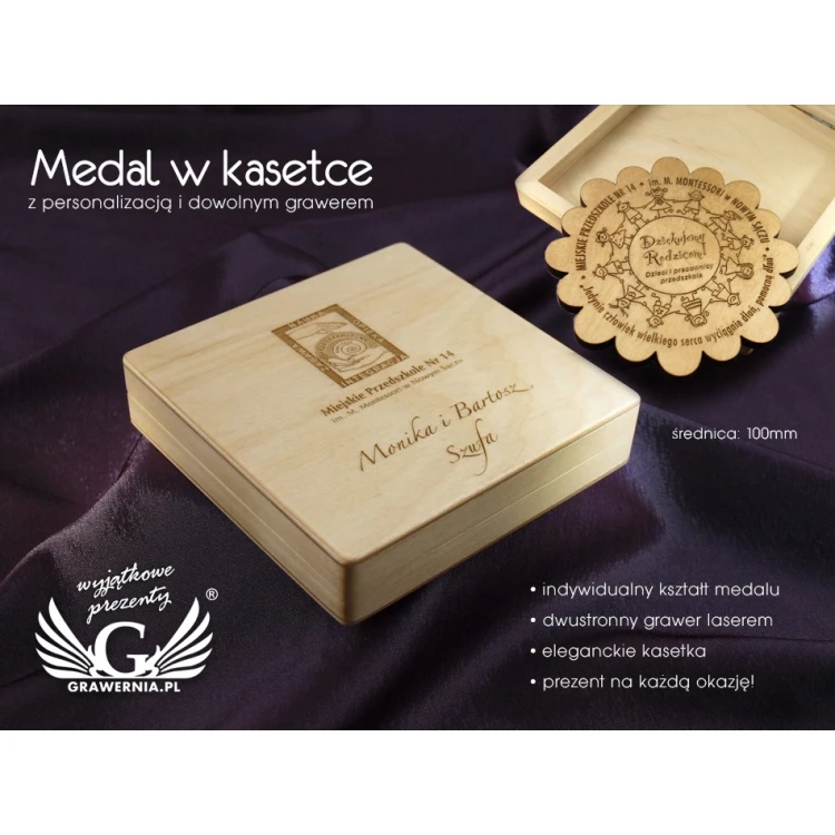 Medaille in einer Box mit Personalisierung und beliebigen Grafik- und Textgravuren - MGR008