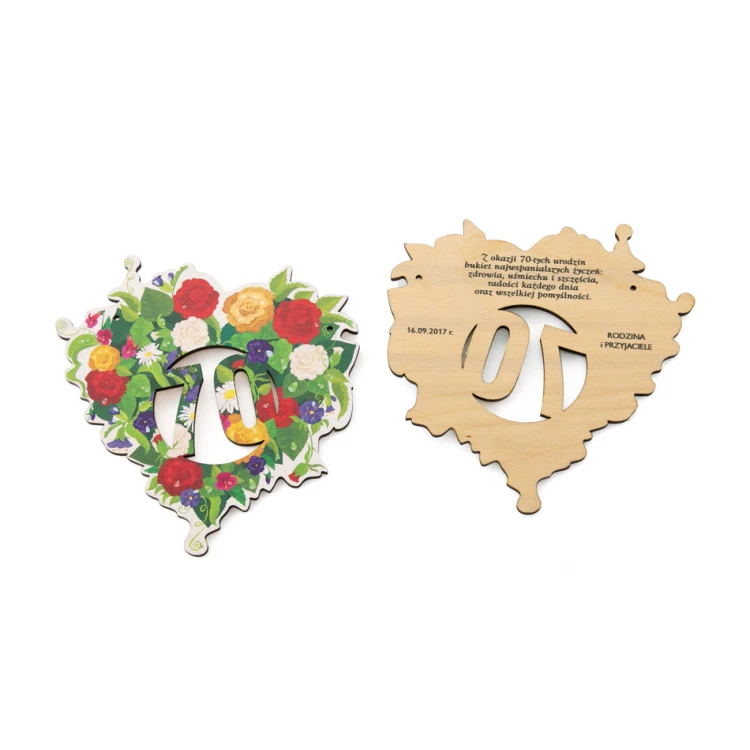 Medaille in Form eines Jubiläumsbouquets - farbiger UV-Druck - MGR016