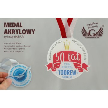 Frosted Acryl Medaille - UV-Druck - MAK001 - Durchmesser 40 bis 80mm